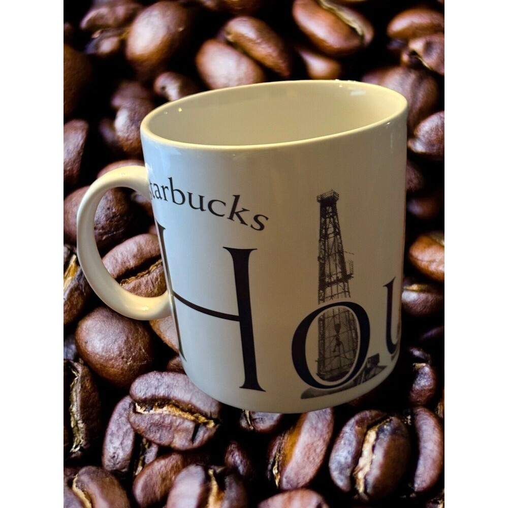 Starbucks Cup Houston Texas City Mug Collector Series 1994 Rare HTF Oil Rigs OOP